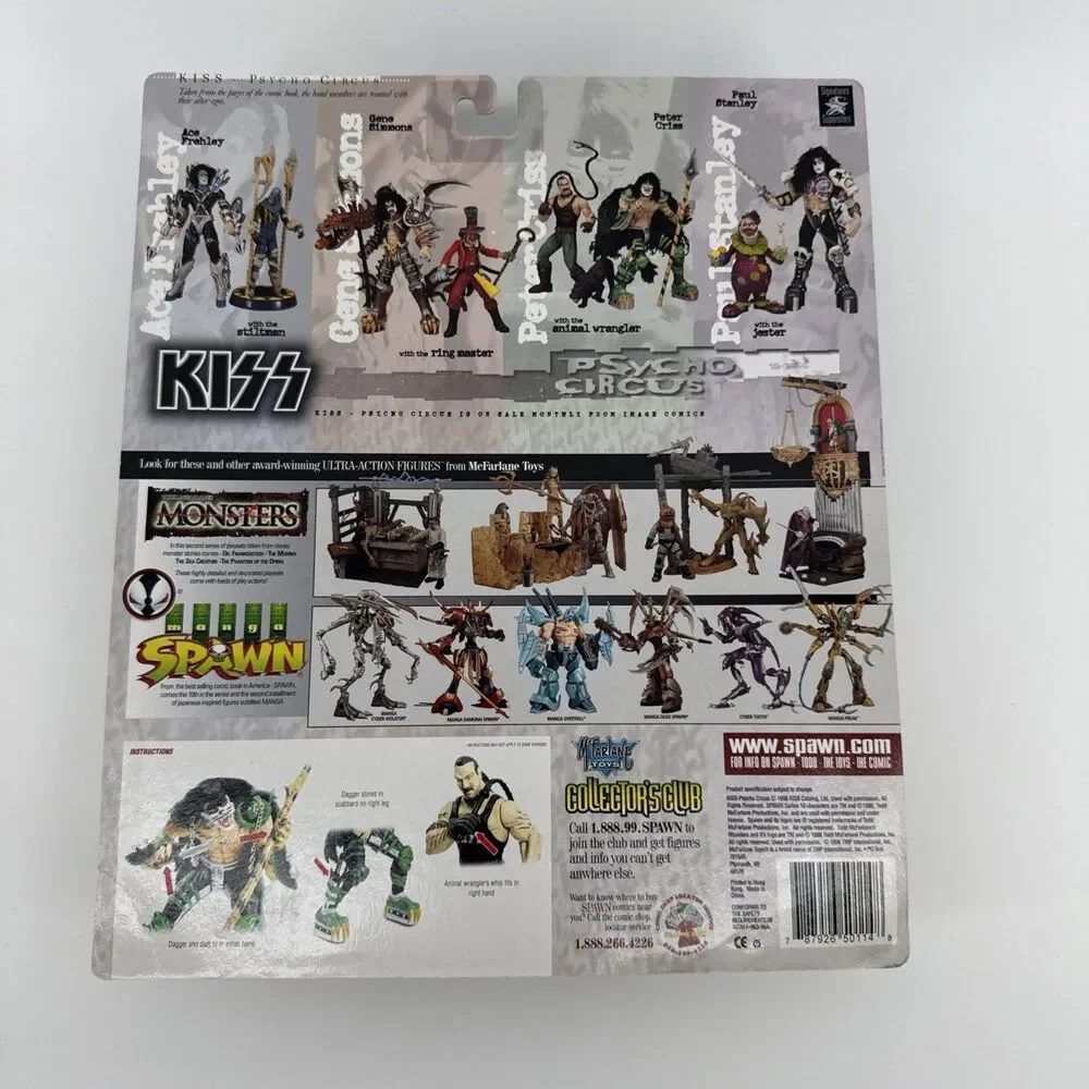 New Sealed McfarlaneToy KISS Psycho Circus Figures Peter Criss Animal Wrangler